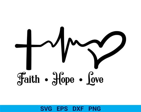 Cricut Cut Files Png Cut File Diy Love Faith Hope Digital File Instant