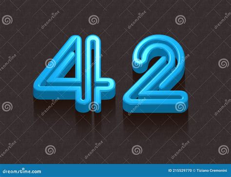 3d Render Of Number 42 Dark Background Stock Illustration