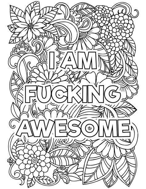 10 Adult Curse Words Coloring Pages Adult Coloring Pages Printable