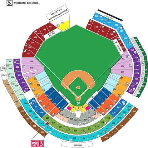 Nationals Ballpark Map Washington Nationals Ballpark Map District Of