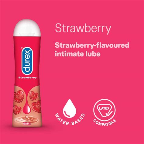 Durex Lube Strawberry Flavoured Lubricant Gel For Men And Women 50ml