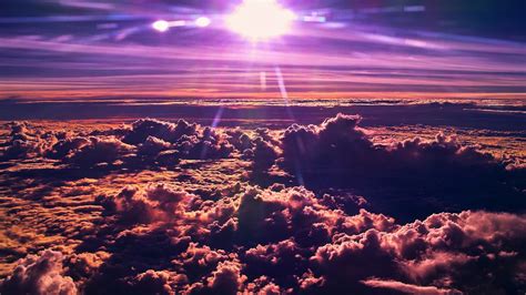 Purple Clouds Sunset High Definition Wallpapers Hd Wallpapers