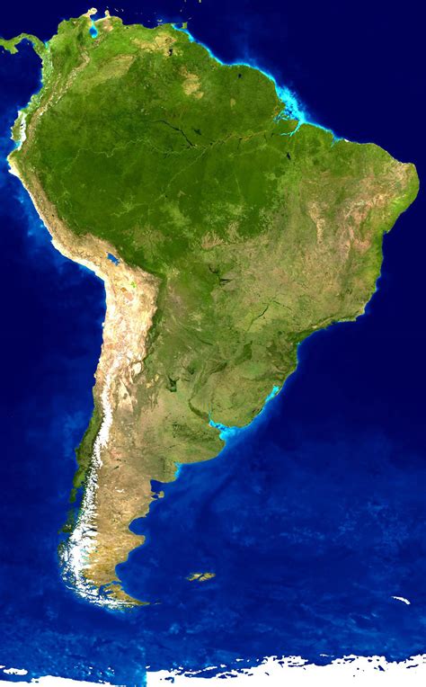 Detailed Satellite Map Of South America South America Mapsland