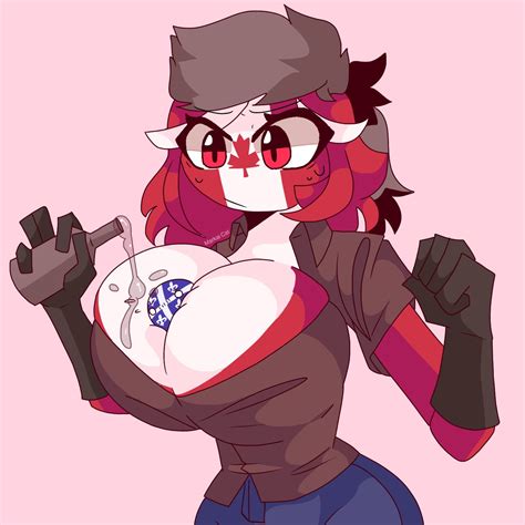 Rule 34 1girls Big Breasts Canada Countryhumans Canadian Canadian Flag Countryballs