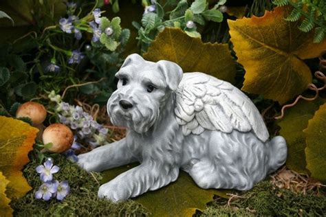 Schnauzer Dog Angel Statue Pet Memorial Garden By Phenomegnome