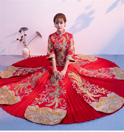 Buy Embroidery Chinese Traditional Wedding Dress Qipao