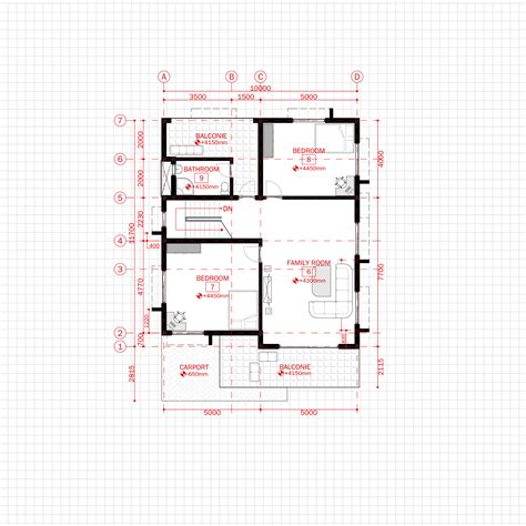 Residential Modern Villa 1 Architecture Plan With Floor Plan Metric