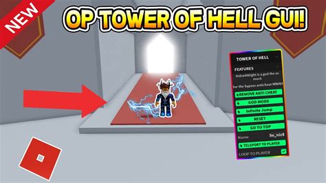 New Tower Of Hell Gui Is Op God Mode Teleport Roblox Youtube