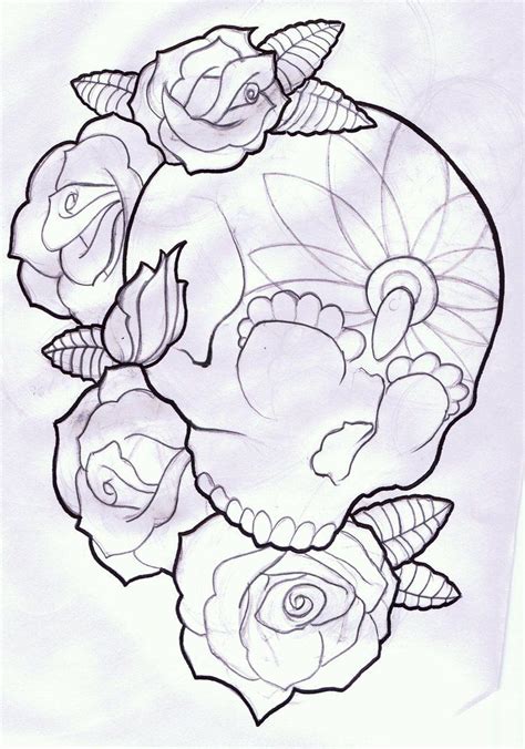 Candy Skull Candy Skull And Roses Tattoo Design By ~thirteen7s On Deviantart Candy Skull
