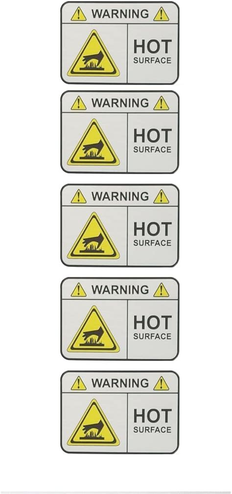 Amazon Com Warning Hot Surface Metallic Label Set Pack Of X Industrial