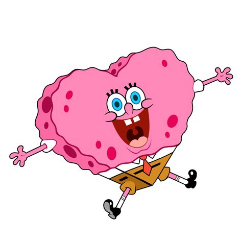 Spongebob Heart Sticker Love Heart Pink Spongebob Valentinesday