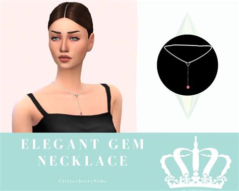 Elegant Gem Necklace Glitterberry Sims On Patreon Sims 4 Custom
