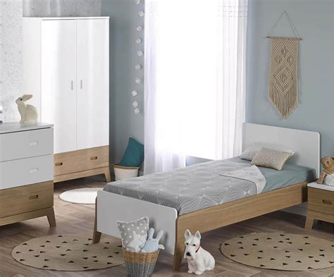 Beige moderne stylefy betten mit matratze lackiert aus massivholz mit schublade. Kinderbett Aquitaine weiß und Eiche mit Lattenrost und ...