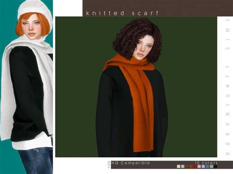 Knitted Scarf By Darknightt At Tsr Sims 4 Updates