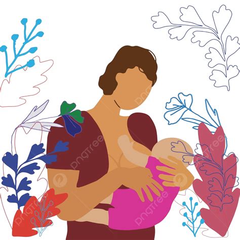 mother breastfeeding newborn on white illustration breastfeeding daughter vector illustration
