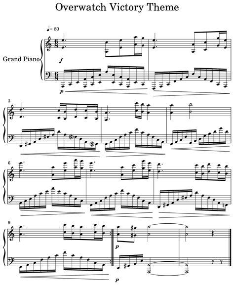 Overwatch Victory Theme Sheet Music For Piano