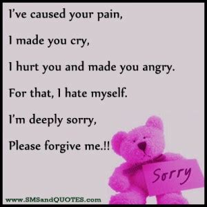 I'm sorry for hurting you by: Sorry For Hurting You Quotes. QuotesGram