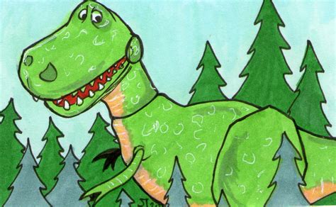 Rex From Toy Story Sketch Card By Johnnyism On Deviantart