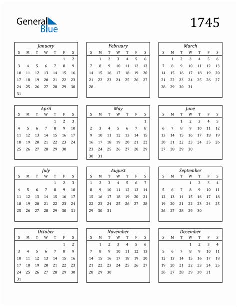 Free 1745 Calendars In Pdf Word Excel