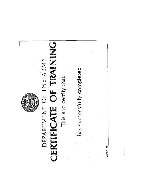 Da 87 Certificate Of Training Fillable Da Form 87 Da