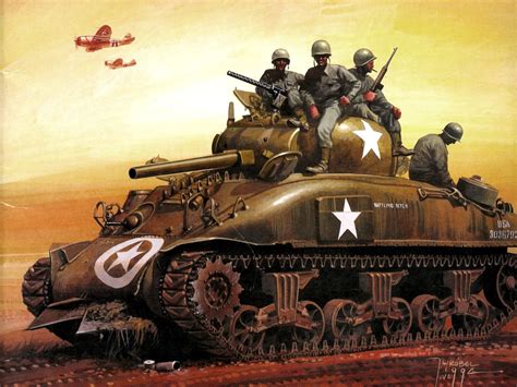 741313 Tanks Painting Art Soldiers M4 Sherman Rare Gallery Hd
