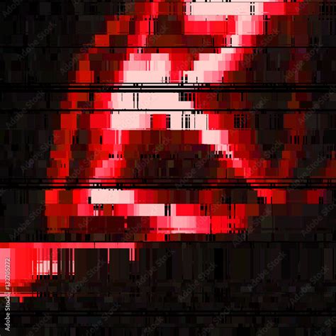 Glitch Red Abstract Background With Distortion Bug Effect Random