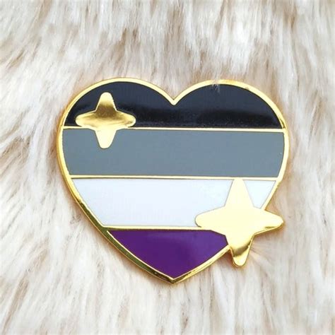 Tiny Asexual Pride Pin Ace Lapel Pin Asexual Flag Pin Heart Etsy