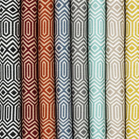 Colorado Geometric Fabric By Metre And Samples Woven Jacquard Black