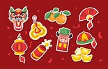 Chinese New Year Festivity Sticker 1874116 Vector Art at Vecteezy