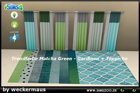 Blackys Sims 4 Zoo Trend Color Green Curtains And Rugs By Weckermaus