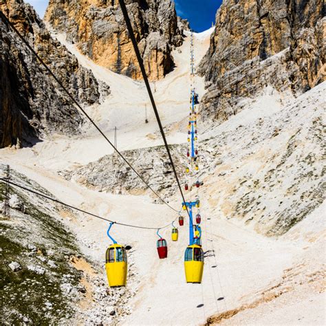 Cable Car At Monte Cristallo Near Cortina Dampezzo Dolomite