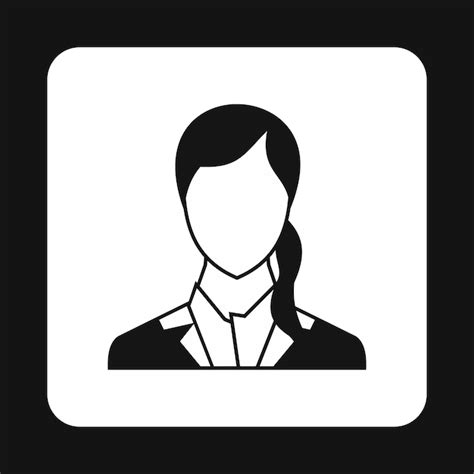 Premium Vector Woman With Ponytail Avatar Icon In Simple Style