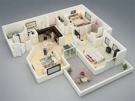 The Floor Plan Of A Two Bedroom Apartment