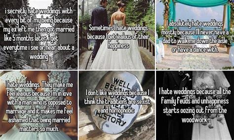 People Share Why They Hate Weddings On Whisper Daily Mail Online