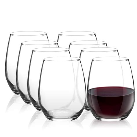 Pasabahce Amber 8 Piece Stemless Wine Glass Set