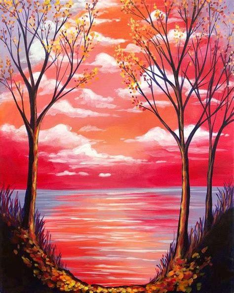30 Easy Landscape Paintings Ideas For Beginners Sunrise Paintings T