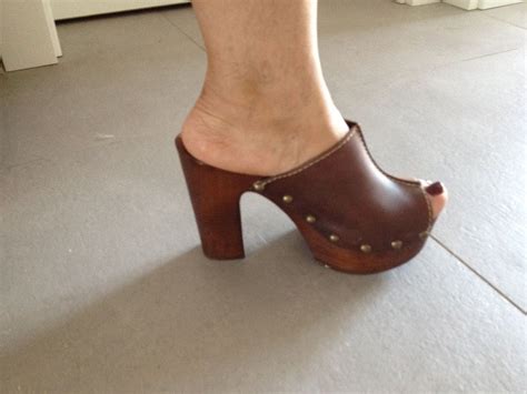 Pie Clogs Shoes Heeled Mules Peep Toe Platform Heels Pretty Fashion Moda