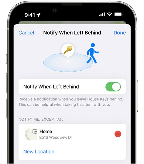 Set Up And Use Notify When Left Behind In The Find My App Apple Support