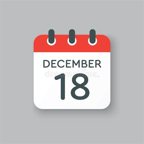 December 18th Day 18 Of Month Date Marked Save The Date On A Calendar