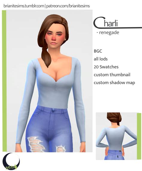 Brianite Sims Charli Top Bgc 20 Swatches All Lods Custom