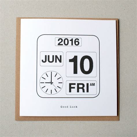 Personalised Calendar Date Card By The Design Conspiracy