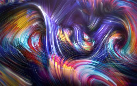 Abstract Wavy Lines Colorful Shapes Digital Art HD Wallpaper