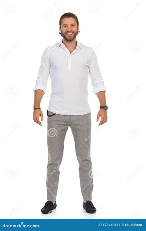 Handsome Man Standing Relaxed Front View Stock Image Image Of Front