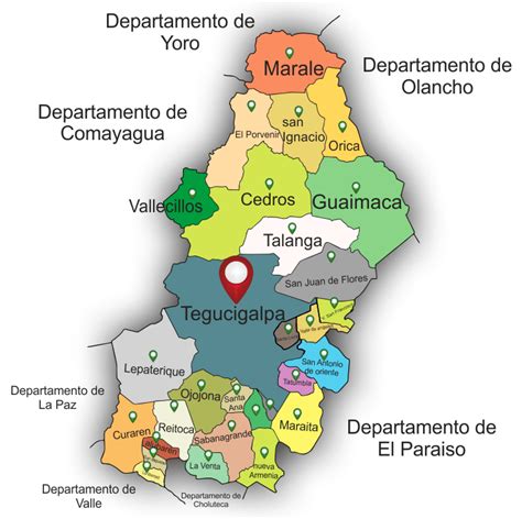 Mapas Por Departamento De Honduras Honduras Mapa Tegucigalpa Mapas