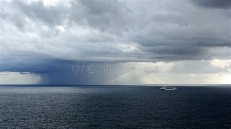 Localised Rain Storm Over Ocean Stock Image Image Of Water Clouds