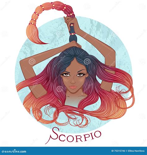 Astrological Sign Scorpio As Beautiful African American Gir Clipart And Illustrations