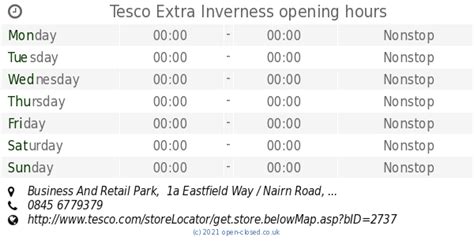 Tesco Extra Inverness Opening Times Business And Retail Park 1a