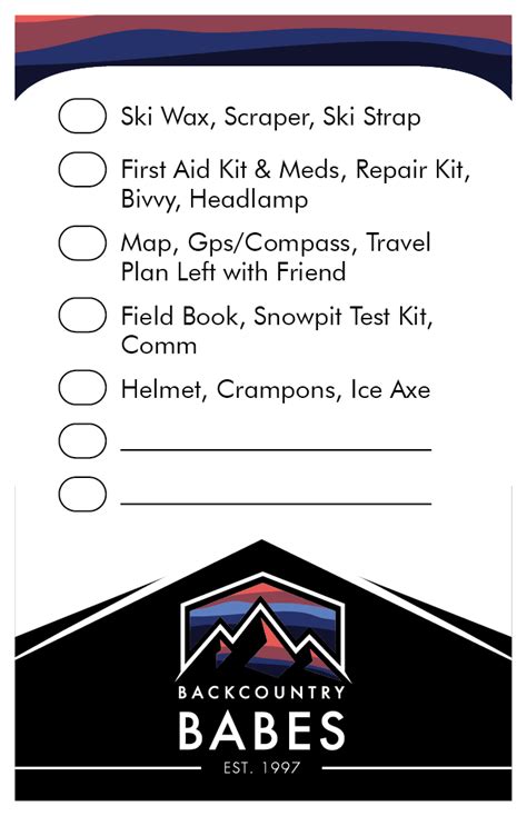 Backcountry Skiing Backpack Checklist The Art Of Mike Mignola