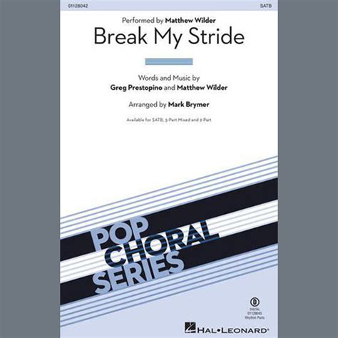 Download Matthew Wilder Break My Stride Arr Mark Brymer Sheet