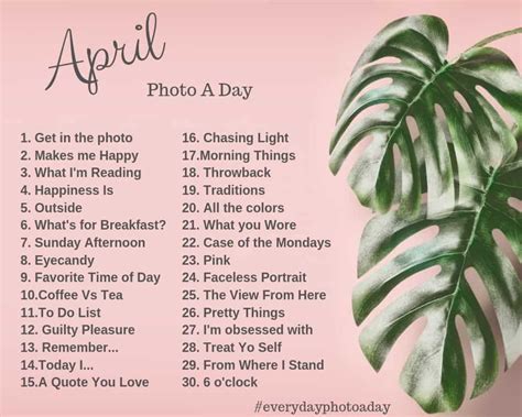 April Photo A Day Challenge 2019 Photo A Day Challenge April Photo